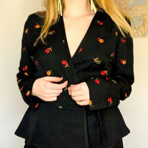 Gorgeous Vintage Wrap Rose Blouse